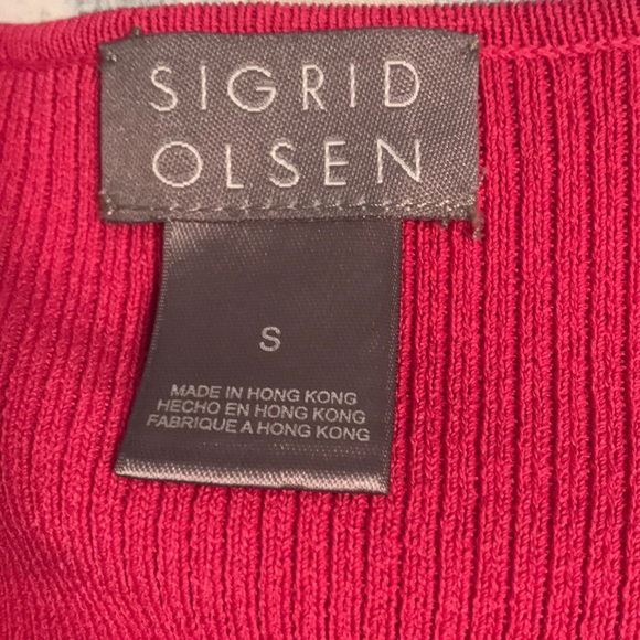 Sigrid Olsen v-neck ribbed sweater -great details - Picture 5 of 8